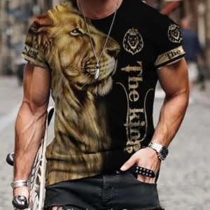 Black Lion The King Sublimation Printed T-Shirt